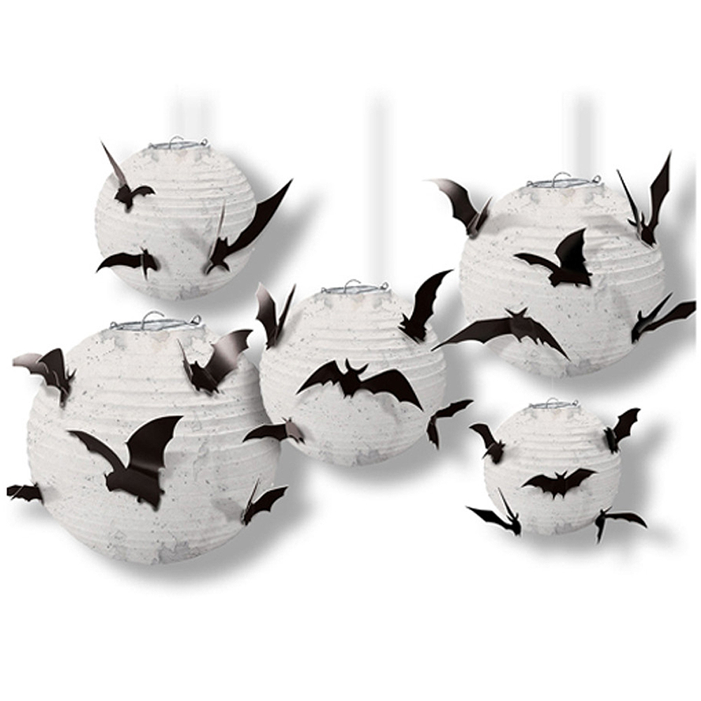 White Paper Lanterns with Bats